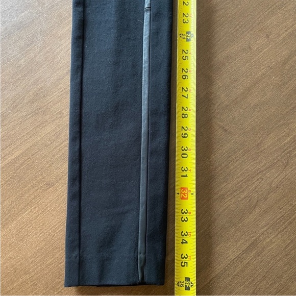 Rag and bone straight tuxedo pants size 0 black with leather on the side - Picture 7 of 10